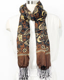 Gold Leaf Batik Silk Scarf