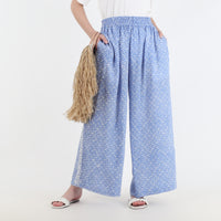 Skyblue Kawung Batik Culottes Pants