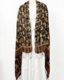 Gold Leaf Batik Silk Scarf